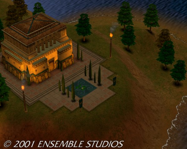 Temple at night