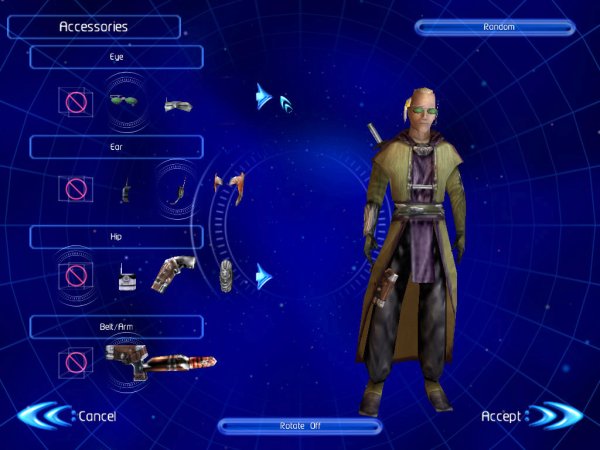 Character creation screen