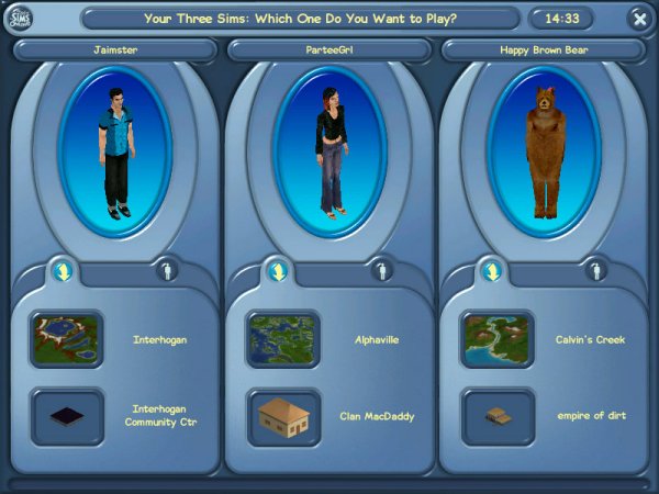 Select a Sim