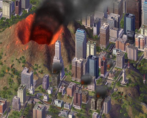 Volcano in town