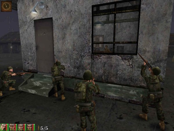 Entering a building