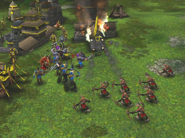 Burning barracks