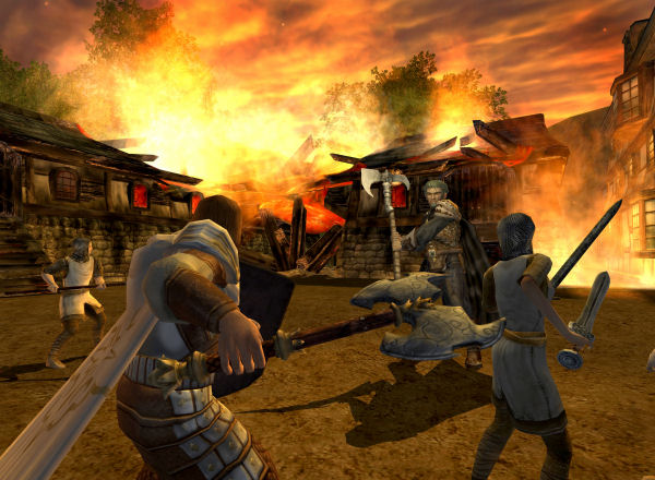 Village in flames
