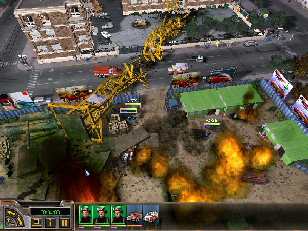 Collapsed crane