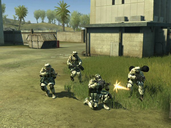 A squad moves in