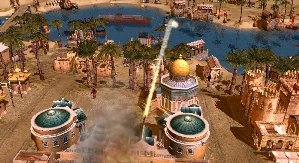 Town under fire