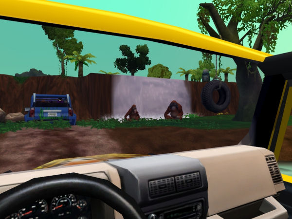 Inside a jeep