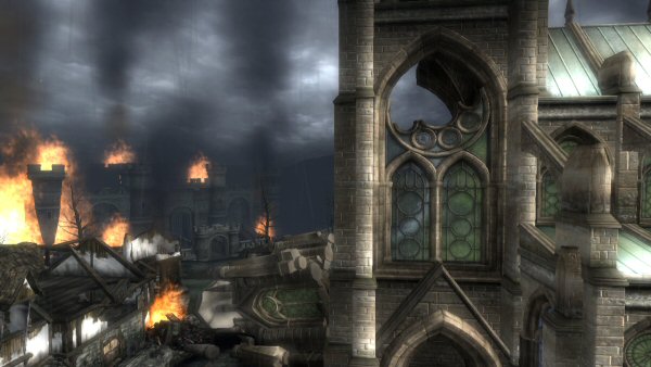 City in flames