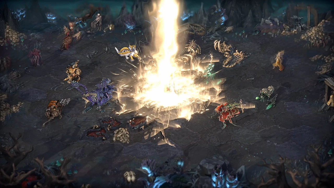 Heroes of Might and Magic Olden Era factions confronting each other in battle