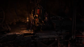 لقطة داخلية مظلمة من Path of Exile 2 تُبرز الأجواء والإضاءة